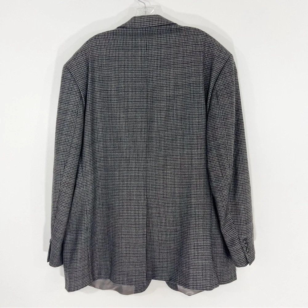 Lauren Ralph Lauren Houndstooth Wool Single Breasted Blazer Coat Size 50L